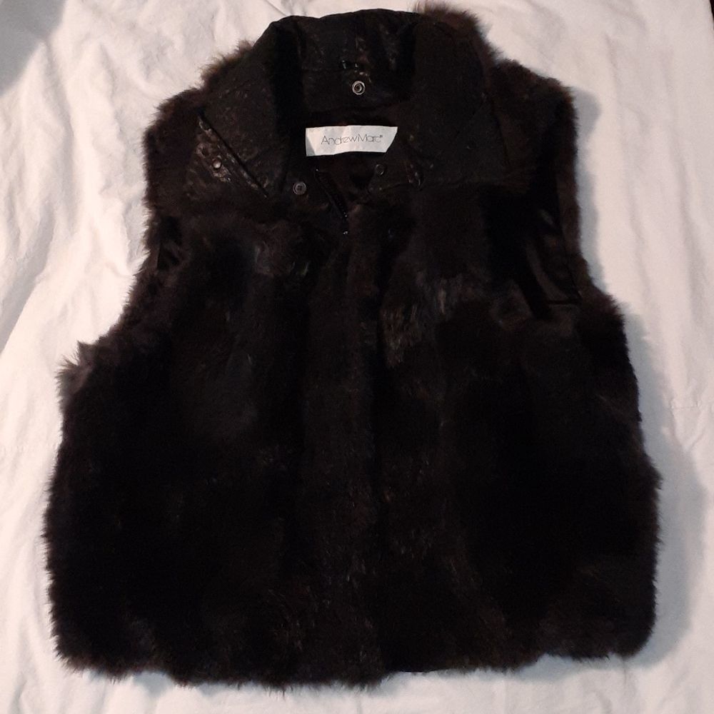 Andrew Marc Genuine NZ Opossum Fur‎ Oversize Vest